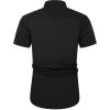 imageJVER Mens Short Sleeve Dress Shirts Stretch Wrinkle Free Casual Button Down Shirts with Pocket for Business WeddingBlack