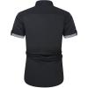 imageJVER Mens Short Sleeve Dress Shirts Stretch Wrinkle Free Casual Button Down Shirts with Pocket for Business WeddingBlack Contrast