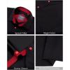 imageJVER Mens Short Sleeve Dress Shirts Stretch Wrinkle Free Casual Button Down Shirts with Pocket for Business WeddingBlack Red
