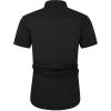 imageJVER Mens Short Sleeve Dress Shirts Stretch Wrinkle Free Casual Button Down Shirts with Pocket for Business WeddingBlack Red