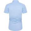 imageJVER Mens Short Sleeve Dress Shirts Stretch Wrinkle Free Casual Button Down Shirts with Pocket for Business WeddingBlue