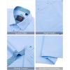 imageJVER Mens Short Sleeve Dress Shirts Stretch Wrinkle Free Casual Button Down Shirts with Pocket for Business WeddingBlue