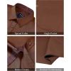 imageJVER Mens Short Sleeve Dress Shirts Stretch Wrinkle Free Casual Button Down Shirts with Pocket for Business WeddingChocolate Brown