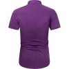imageJVER Mens Short Sleeve Dress Shirts Stretch Wrinkle Free Casual Button Down Shirts with Pocket for Business WeddingDark Purple