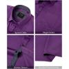 imageJVER Mens Short Sleeve Dress Shirts Stretch Wrinkle Free Casual Button Down Shirts with Pocket for Business WeddingDark Purple