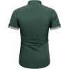 imageJVER Mens Short Sleeve Dress Shirts Stretch Wrinkle Free Casual Button Down Shirts with Pocket for Business WeddingGreen Contrast