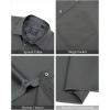imageJVER Mens Short Sleeve Dress Shirts Stretch Wrinkle Free Casual Button Down Shirts with Pocket for Business WeddingGrey
