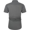 imageJVER Mens Short Sleeve Dress Shirts Stretch Wrinkle Free Casual Button Down Shirts with Pocket for Business WeddingGrey