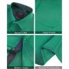imageJVER Mens Short Sleeve Dress Shirts Stretch Wrinkle Free Casual Button Down Shirts with Pocket for Business WeddingHunter Green