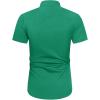 imageJVER Mens Short Sleeve Dress Shirts Stretch Wrinkle Free Casual Button Down Shirts with Pocket for Business WeddingHunter Green