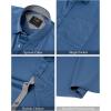 imageJVER Mens Short Sleeve Dress Shirts Stretch Wrinkle Free Casual Button Down Shirts with Pocket for Business WeddingInk Blue