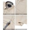imageJVER Mens Short Sleeve Dress Shirts Stretch Wrinkle Free Casual Button Down Shirts with Pocket for Business WeddingLight Khaki