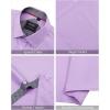 imageJVER Mens Short Sleeve Dress Shirts Stretch Wrinkle Free Casual Button Down Shirts with Pocket for Business WeddingLight Purple