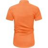 imageJVER Mens Short Sleeve Dress Shirts Stretch Wrinkle Free Casual Button Down Shirts with Pocket for Business WeddingOrange