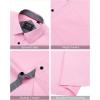 imageJVER Mens Short Sleeve Dress Shirts Stretch Wrinkle Free Casual Button Down Shirts with Pocket for Business WeddingPink