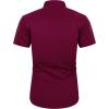 imageJVER Mens Short Sleeve Dress Shirts Stretch Wrinkle Free Casual Button Down Shirts with Pocket for Business WeddingRed Wine