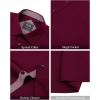 imageJVER Mens Short Sleeve Dress Shirts Stretch Wrinkle Free Casual Button Down Shirts with Pocket for Business WeddingRed Wine