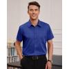 imageJVER Mens Short Sleeve Dress Shirts Stretch Wrinkle Free Casual Button Down Shirts with Pocket for Business WeddingRoyal Blue