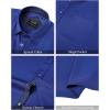 imageJVER Mens Short Sleeve Dress Shirts Stretch Wrinkle Free Casual Button Down Shirts with Pocket for Business WeddingRoyal Blue
