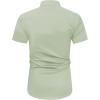 imageJVER Mens Short Sleeve Dress Shirts Stretch Wrinkle Free Casual Button Down Shirts with Pocket for Business WeddingSage Green