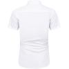 imageJVER Mens Short Sleeve Dress Shirts Stretch Wrinkle Free Casual Button Down Shirts with Pocket for Business WeddingWhite