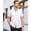 imageJVER Mens Short Sleeve Dress Shirts Stretch Wrinkle Free Casual Button Down Shirts with Pocket for Business WeddingWhite Black