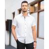 imageJVER Mens Short Sleeve Dress Shirts Stretch Wrinkle Free Casual Button Down Shirts with Pocket for Business WeddingWhite Black