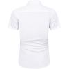 imageJVER Mens Short Sleeve Dress Shirts Stretch Wrinkle Free Casual Button Down Shirts with Pocket for Business WeddingWhite Design