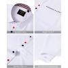 imageJVER Mens Short Sleeve Dress Shirts Stretch Wrinkle Free Casual Button Down Shirts with Pocket for Business WeddingWhite Style