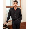 imageJVER Mens Tuxedo Shirt Formal Dress Shirt Pleated Long Sleeve Button Down Shirts for Prom Party WeddingBlack