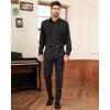 imageJVER Mens Tuxedo Shirt Formal Dress Shirt Pleated Long Sleeve Button Down Shirts for Prom Party WeddingBlack