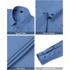 imageJVER Womens Dress Shirts Long Sleeve Button Down Shirt WrinkleFree Business Casual Blouse Office Work TopsAiry Blue