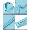 imageJVER Womens Dress Shirts Long Sleeve Button Down Shirt WrinkleFree Business Casual Blouse Office Work TopsAqua Blue