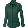 imageJVER Womens Dress Shirts Long Sleeve Button Down Shirt WrinkleFree Business Casual Blouse Office Work TopsArmy Green