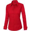 imageJVER Womens Dress Shirts Long Sleeve Button Down Shirt WrinkleFree Business Casual Blouse Office Work TopsBright Red