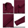imageJVER Womens Dress Shirts Long Sleeve Button Down Shirt WrinkleFree Business Casual Blouse Office Work TopsBurgundy