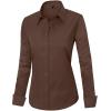 imageJVER Womens Dress Shirts Long Sleeve Button Down Shirt WrinkleFree Business Casual Blouse Office Work TopsCoffee Bean