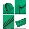 imageJVER Womens Dress Shirts Long Sleeve Button Down Shirt WrinkleFree Business Casual Blouse Office Work TopsDark Green