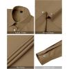 imageJVER Womens Dress Shirts Long Sleeve Button Down Shirt WrinkleFree Business Casual Blouse Office Work TopsDark Khaki