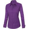imageJVER Womens Dress Shirts Long Sleeve Button Down Shirt WrinkleFree Business Casual Blouse Office Work TopsDark Purple