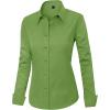 imageJVER Womens Dress Shirts Long Sleeve Button Down Shirt WrinkleFree Business Casual Blouse Office Work TopsForest Green