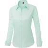 imageJVER Womens Dress Shirts Long Sleeve Button Down Shirt WrinkleFree Business Casual Blouse Office Work TopsGreen