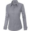 imageJVER Womens Dress Shirts Long Sleeve Button Down Shirt WrinkleFree Business Casual Blouse Office Work TopsGrey