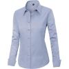 imageJVER Womens Dress Shirts Long Sleeve Button Down Shirt WrinkleFree Business Casual Blouse Office Work TopsGrey Blue