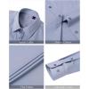 imageJVER Womens Dress Shirts Long Sleeve Button Down Shirt WrinkleFree Business Casual Blouse Office Work TopsGrey Blue