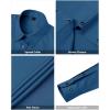 imageJVER Womens Dress Shirts Long Sleeve Button Down Shirt WrinkleFree Business Casual Blouse Office Work TopsInk Blue