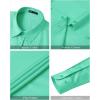 imageJVER Womens Dress Shirts Long Sleeve Button Down Shirt WrinkleFree Business Casual Blouse Office Work TopsLight Green