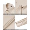 imageJVER Womens Dress Shirts Long Sleeve Button Down Shirt WrinkleFree Business Casual Blouse Office Work TopsLight Khaki