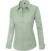 imageJVER Womens Dress Shirts Long Sleeve Button Down Shirt WrinkleFree Business Casual Blouse Office Work TopsMorandi Green
