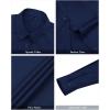 imageJVER Womens Dress Shirts Long Sleeve Button Down Shirt WrinkleFree Business Casual Blouse Office Work TopsNavy Blue